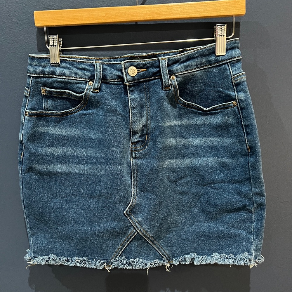 Denim Jean Mini Skirt dark wash